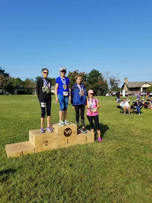 Lynn winning 3rd place in her AG - Smoky Mountains Half - Sept 2017