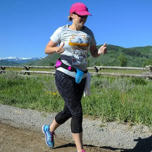 Geena on the course @ Grand Teton Half Marathon, June 2016